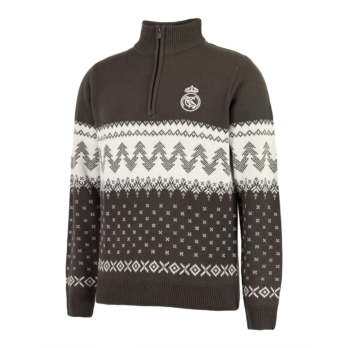 Pull de Noël Zippé Homme Gris