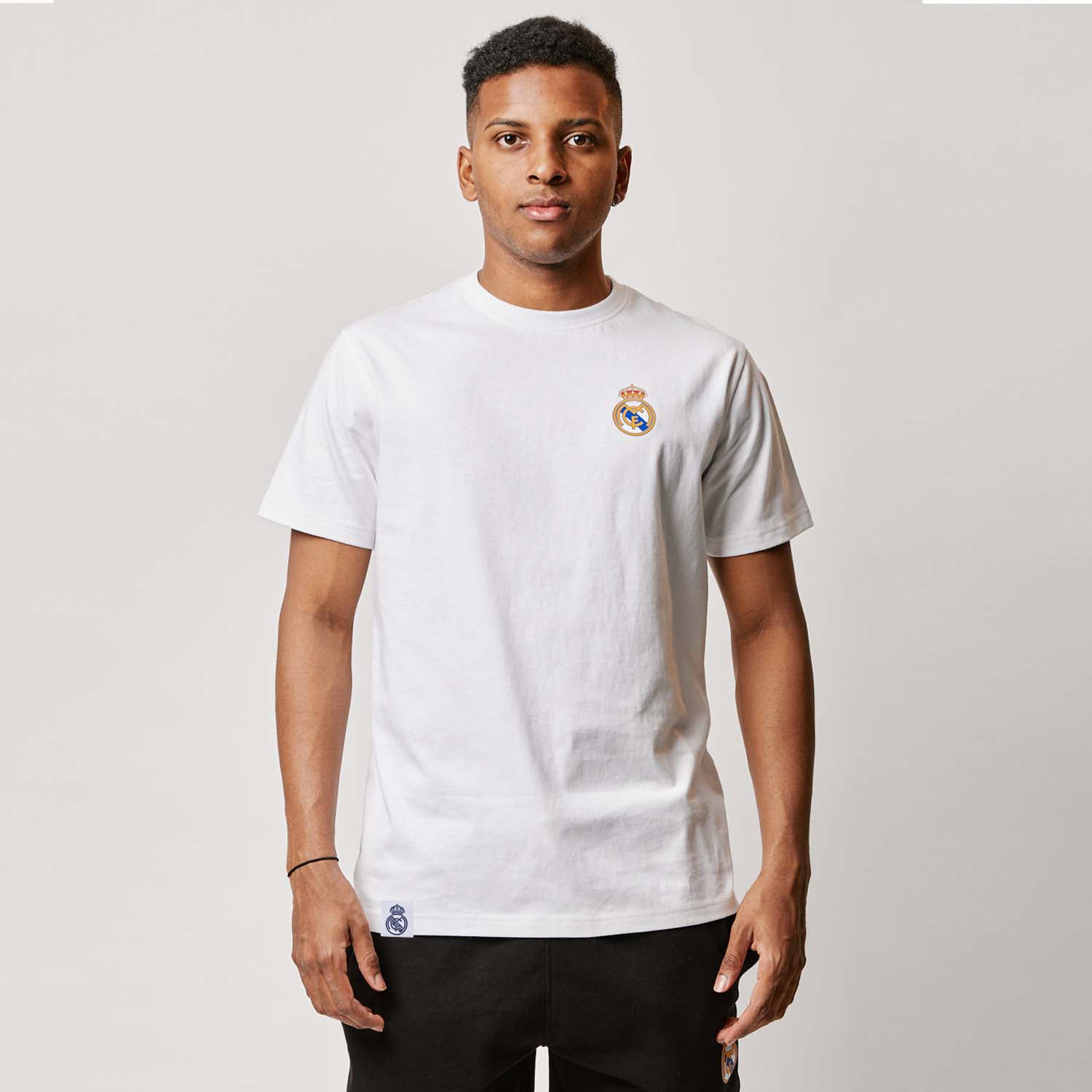 Mens Essentials Color Crest T-Shirt White