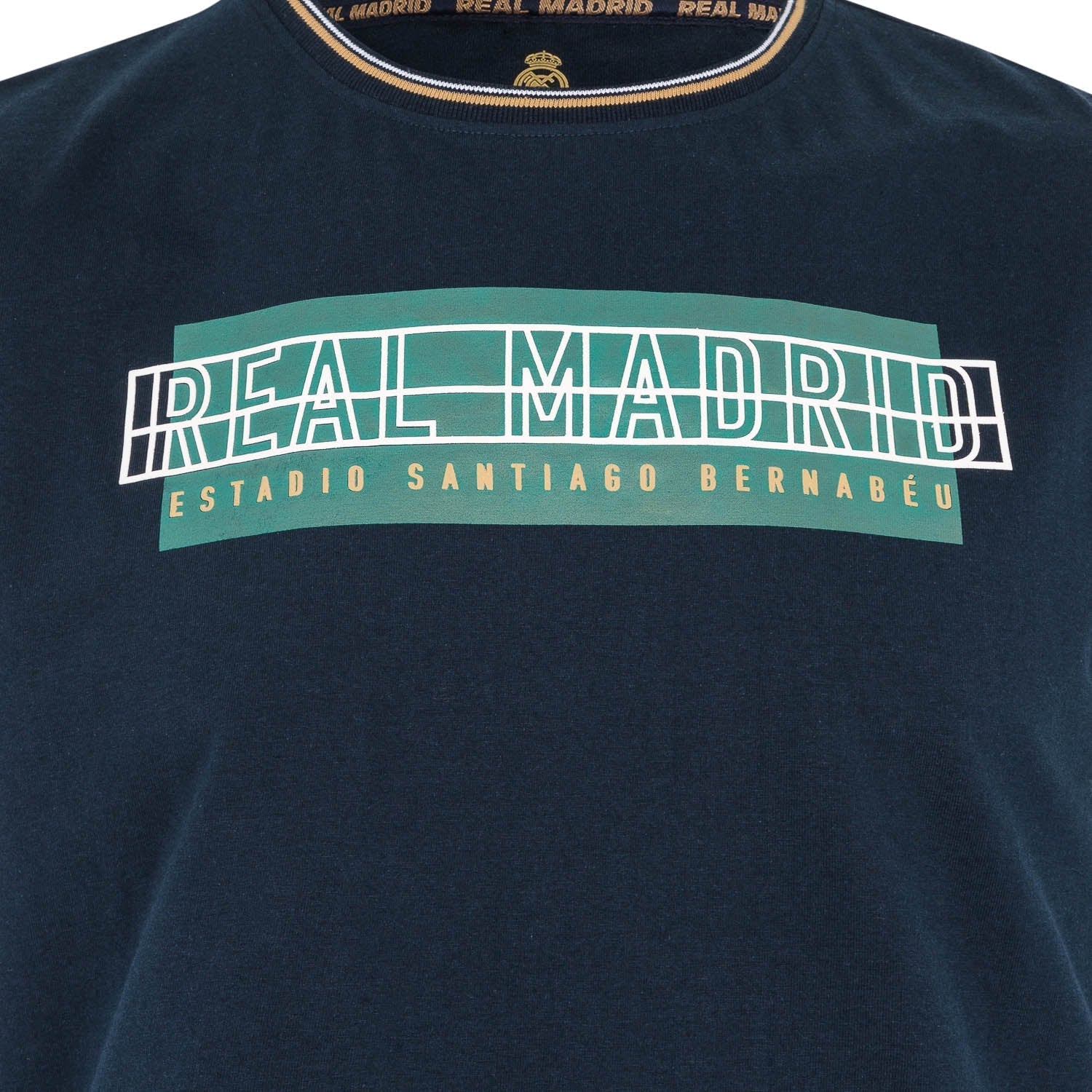 Mens Text T-Shirt Navy/Green