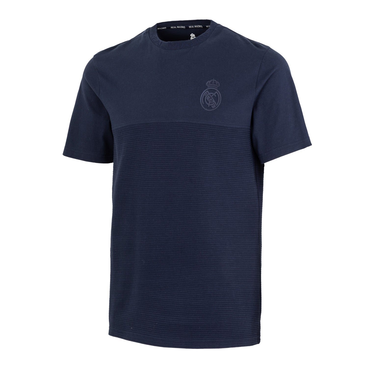 Sakura Unisex Textured Seam T-Shirt Navy