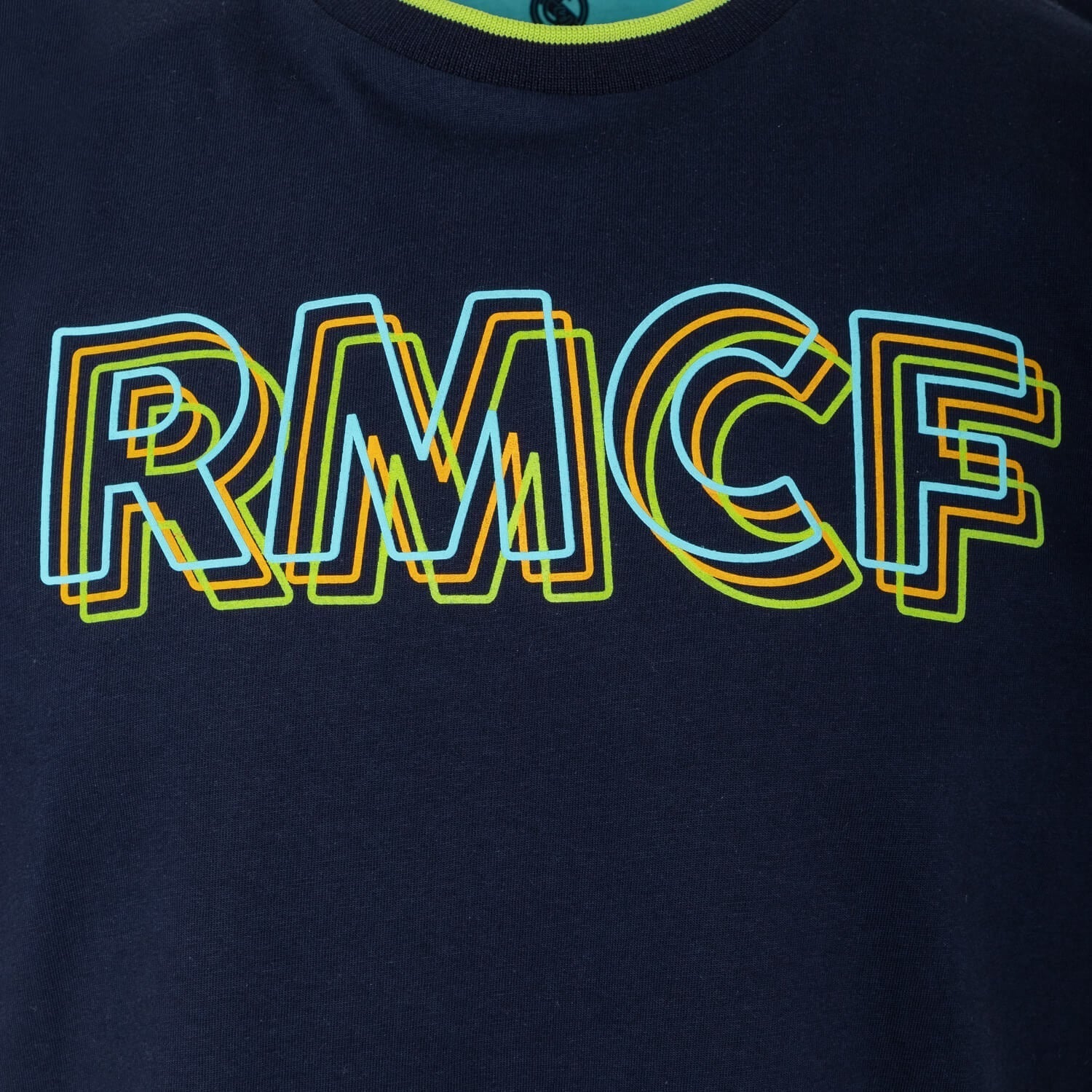 Bernabéu Neon Lights Mens RMCF Embroiry Logo T-Shirt Navy