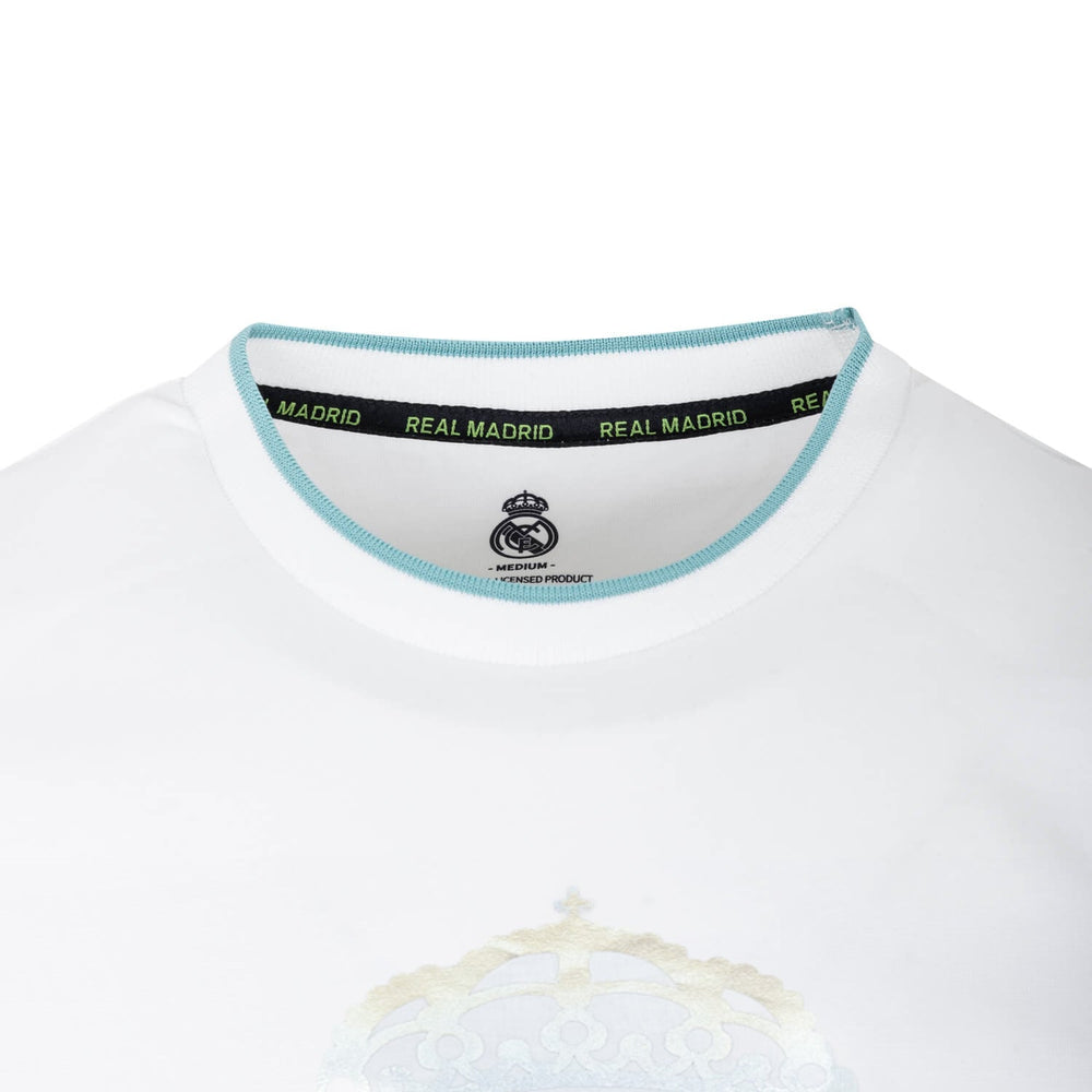 Bernabéu Neon Lights Mens RMCF Reflective Logo T-Shirt White