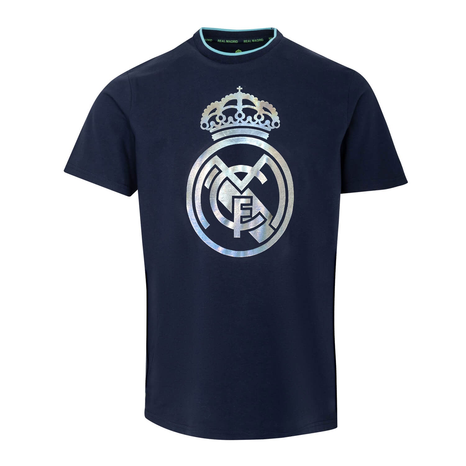 Bernabéu Neon Lights Mens RMCF Reflective Logo T-Shirt Navy