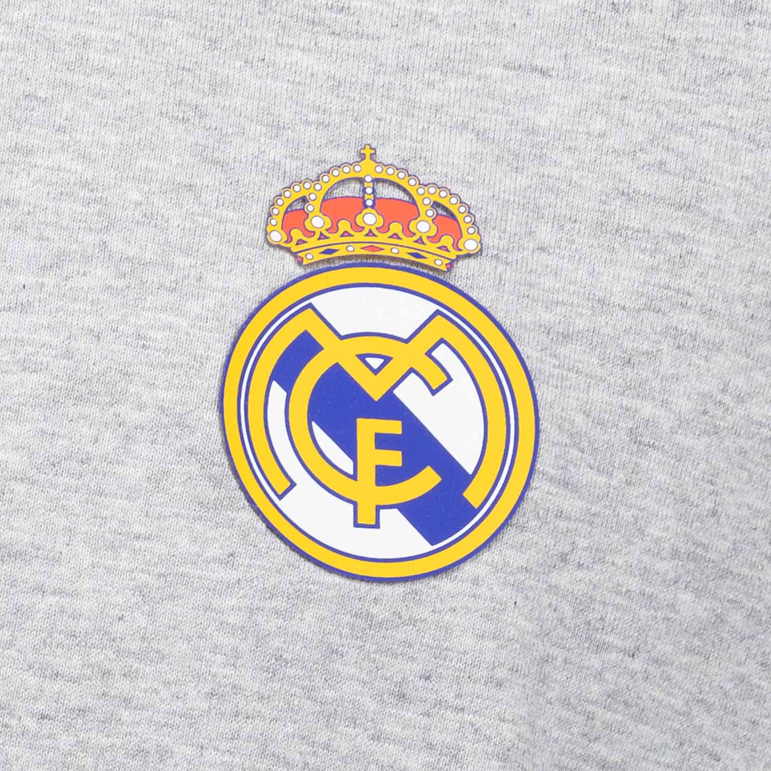 Mens ECO Essentials Real Madrid Color Crest T Shirt Light Grey