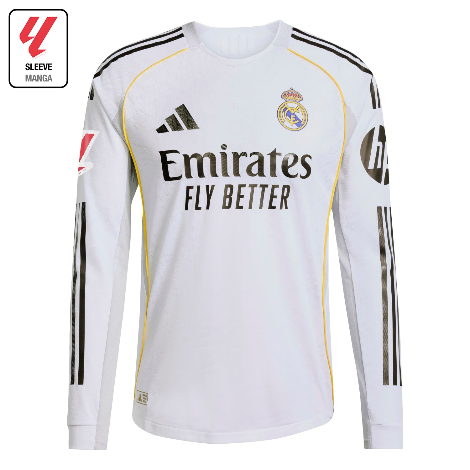 Mens Home Authentic Long Sleeve Shirt 25/26 White – Real Madrid