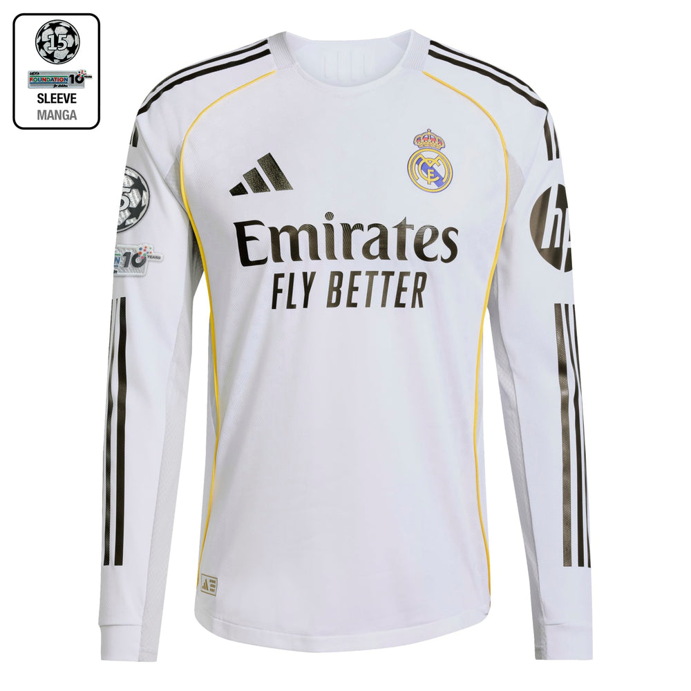 Mens Home Authentic Long Sleeve Jersey 25/26 White