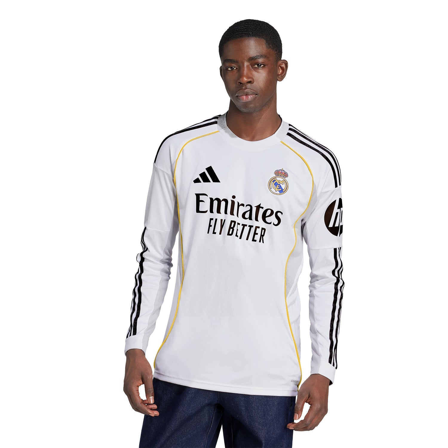 Camiseta Hombre Manga Larga Primera Equipación Blanca 25/26