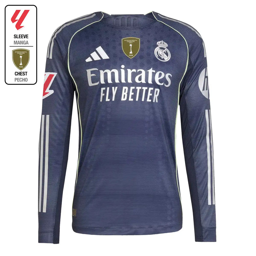Camiseta Authentic Manga Larga Hombre Segunda Equipación 25/26 Azul Marino