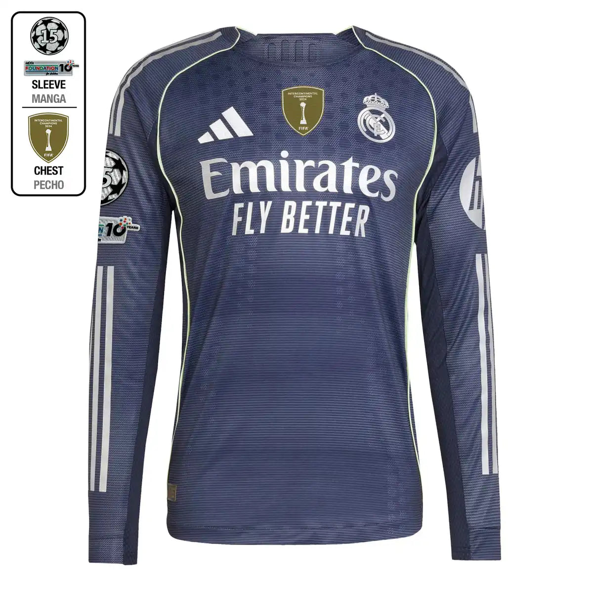 Camiseta Authentic Manga Larga Hombre Segunda Equipación 25/26 Azul Marino