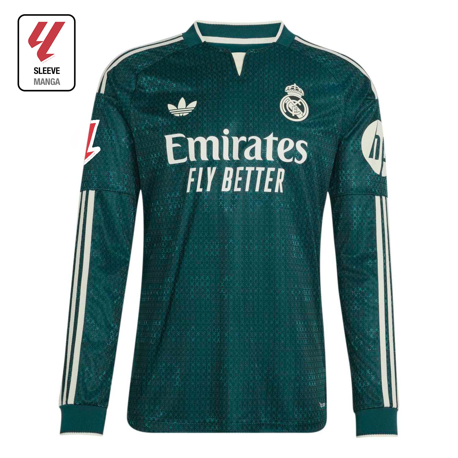 Mens Away Authentic Jersey Long Sleeve Green 26/27 – Official Real