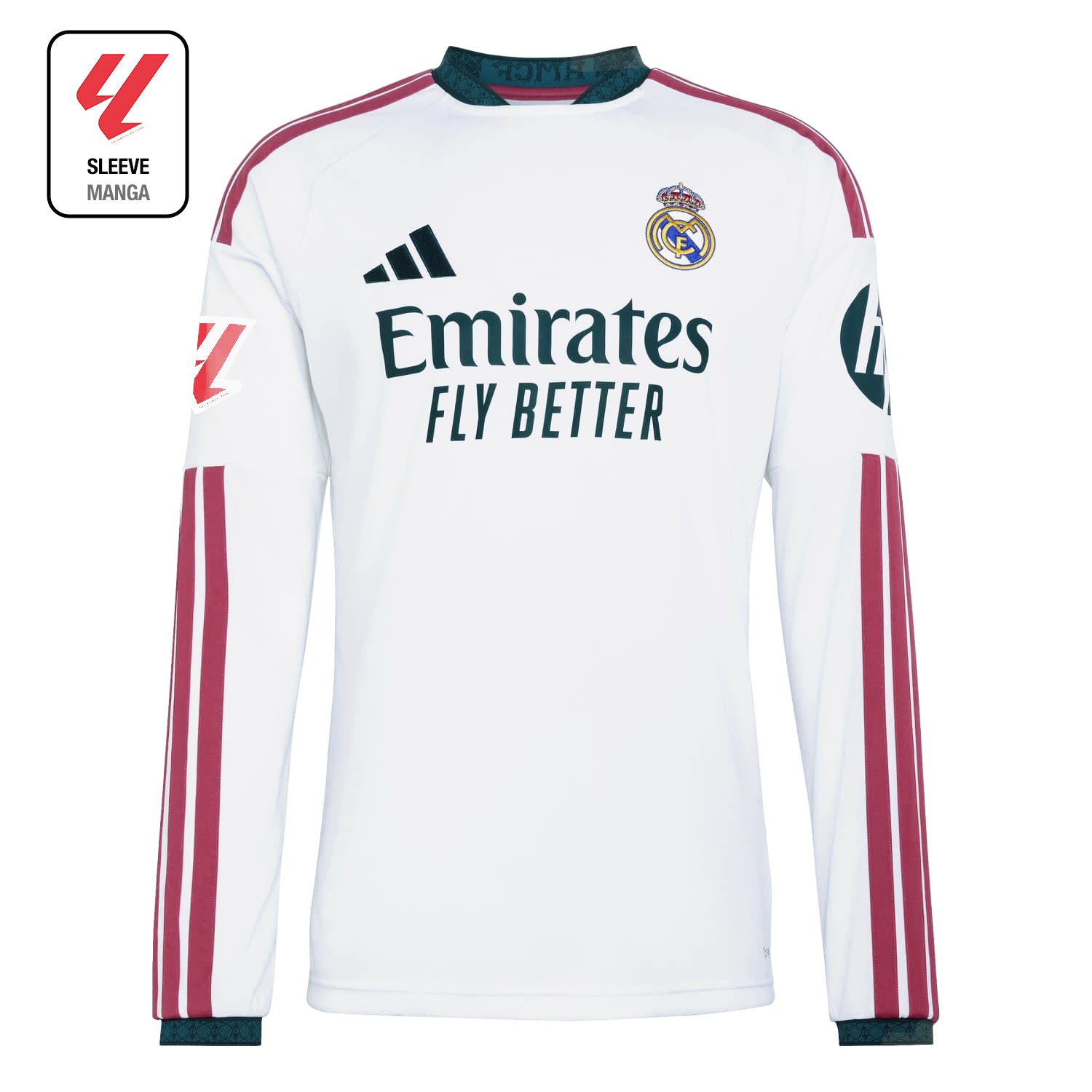 Camiseta Hombre Manga Larga Primera Equipación Blanca 26/27