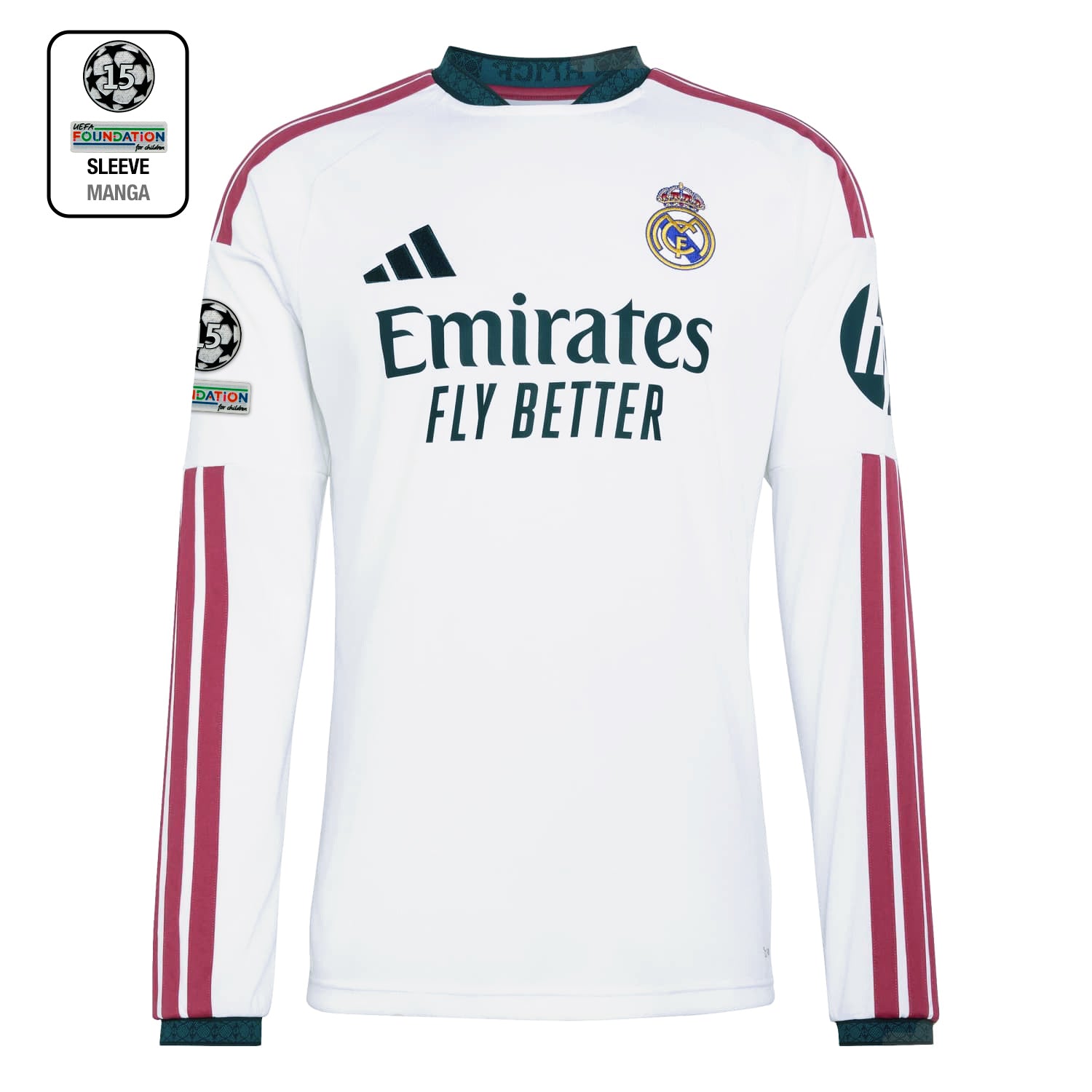 Camiseta Hombre Manga Larga Primera Equipación Blanca 26/27