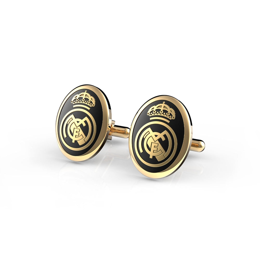 Crest Cufflinks Black Enamel Gold