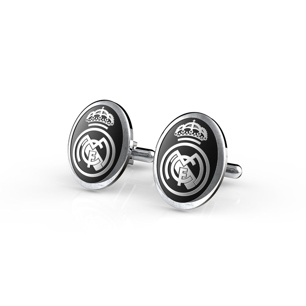 Crest Cufflinks Black Enamel Silver