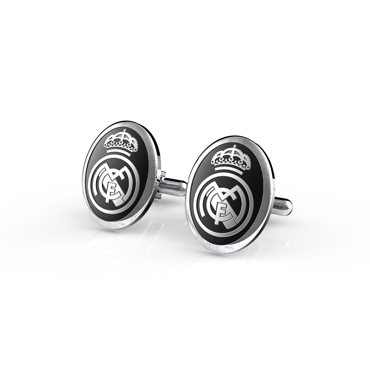 Crest Cufflinks Black Enamel Silver