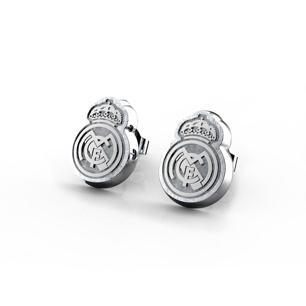 Crest Stud Earrings Silver