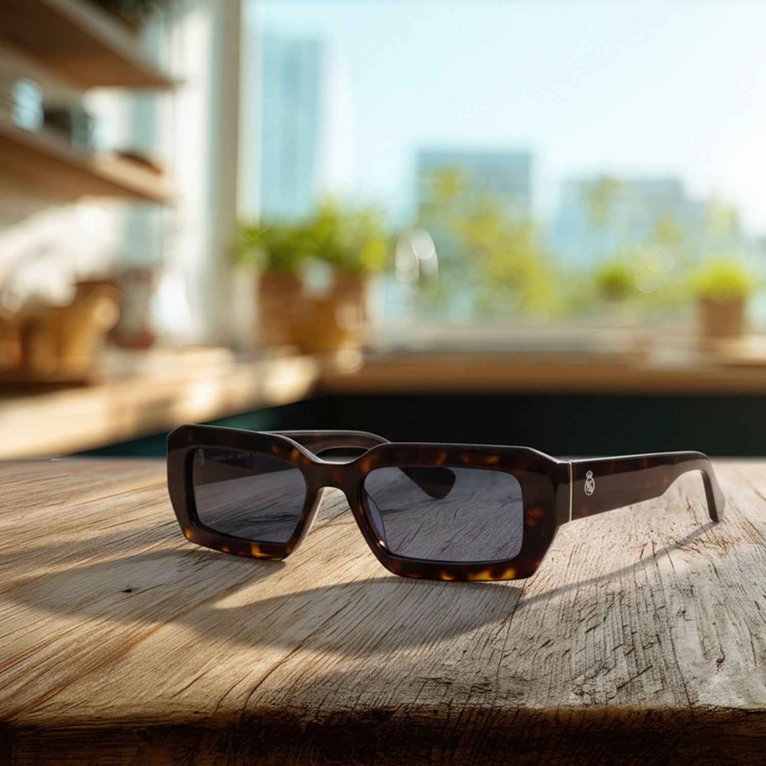 Square Real Madrid Acetate Sunglasses Tortoiseshell