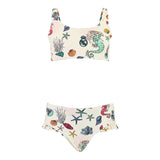 Maillot de bain 2 pièces vie marine enfant fille Multicolore
