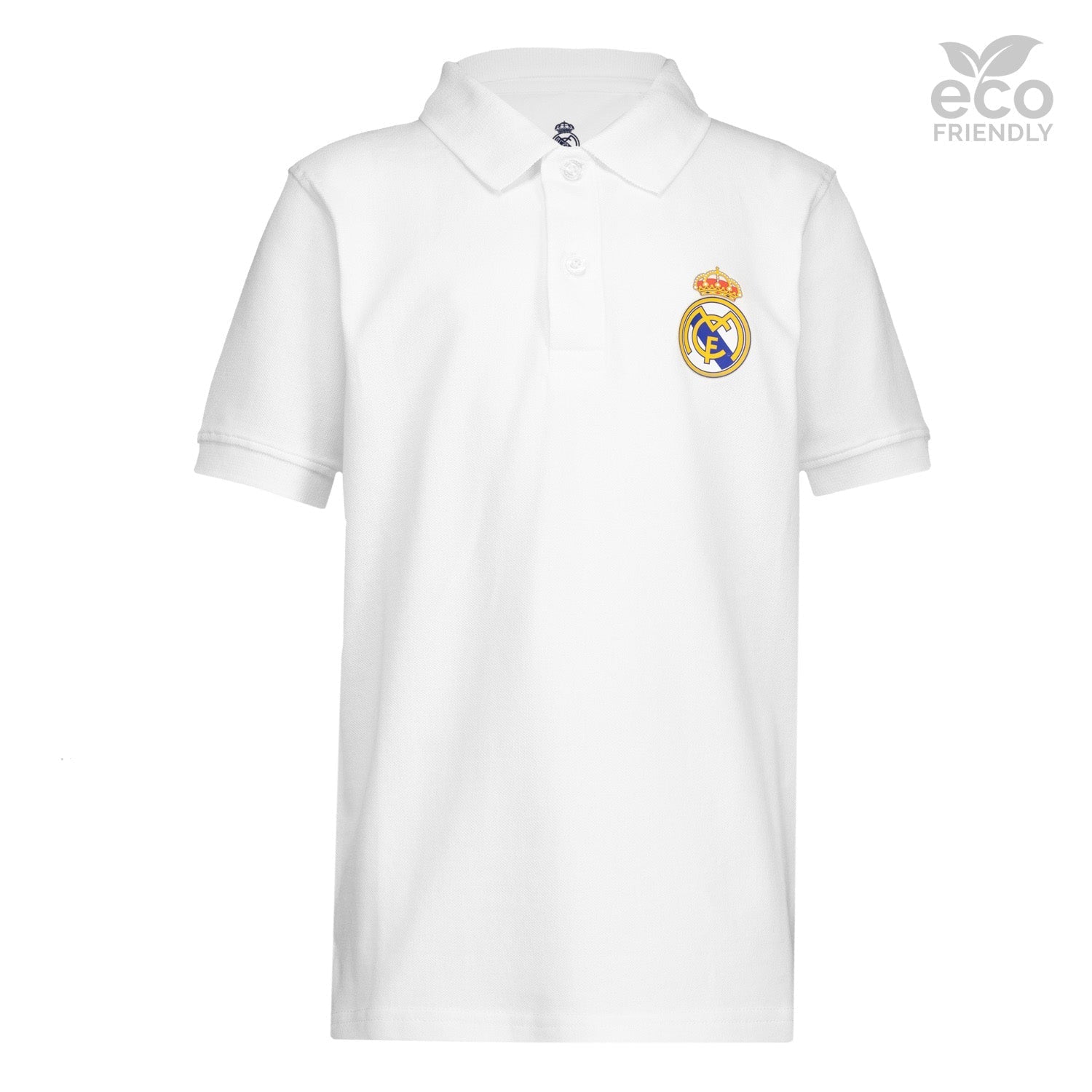 Kids ECO Essentials Real Madrid Color Crest Polo White
