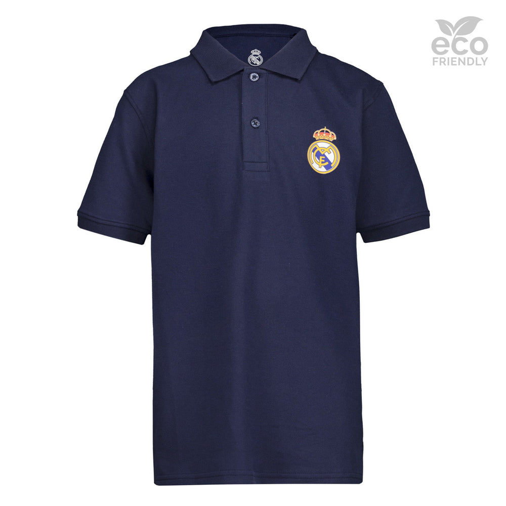 Kids ECO Essentials Real Madrid Color Crest Polo Navy