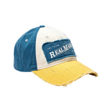 Gorra Desgastada Niños Texto Cuadrado Blanco/Amarillo