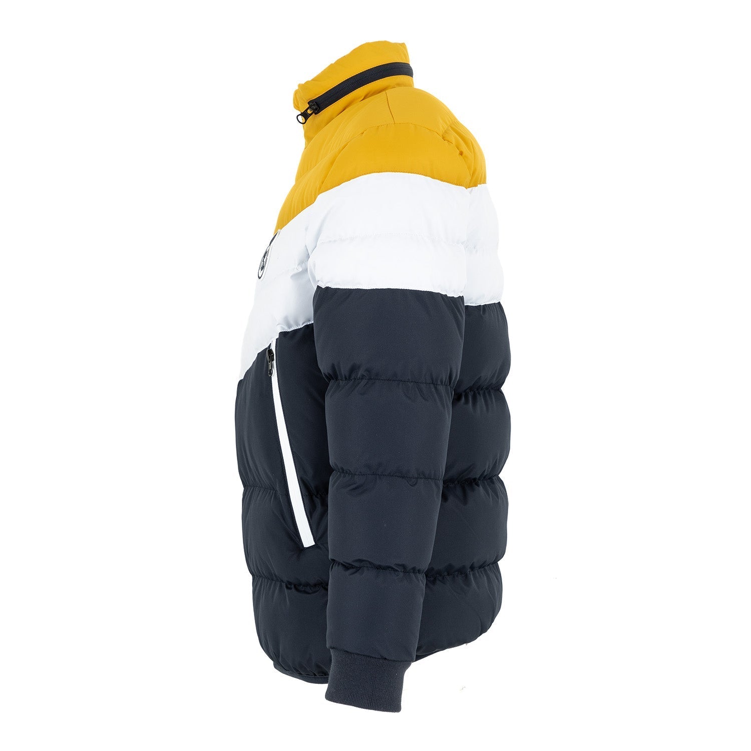 Kids Outerwear Color Block V Shaped Puffer Jacket Navy