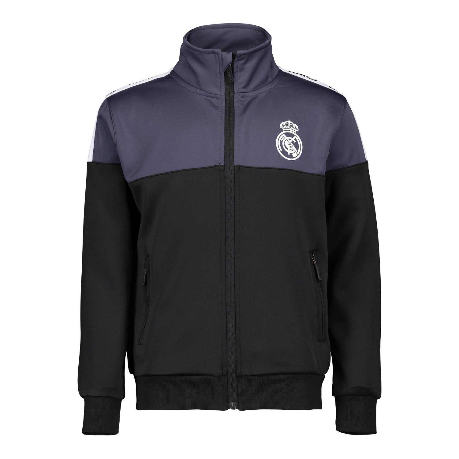 Real Madrid Kids Tracksuit Black/Grey/White