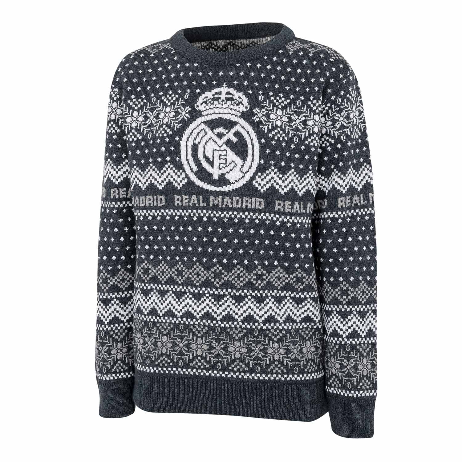 Kids Crest Christmas Sweater Navy/Grey