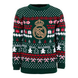 Kids Christmas Sweater Crest Green/Multicolor