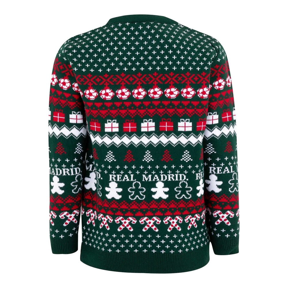 Kids Christmas Sweater Crest Green/Multicolor