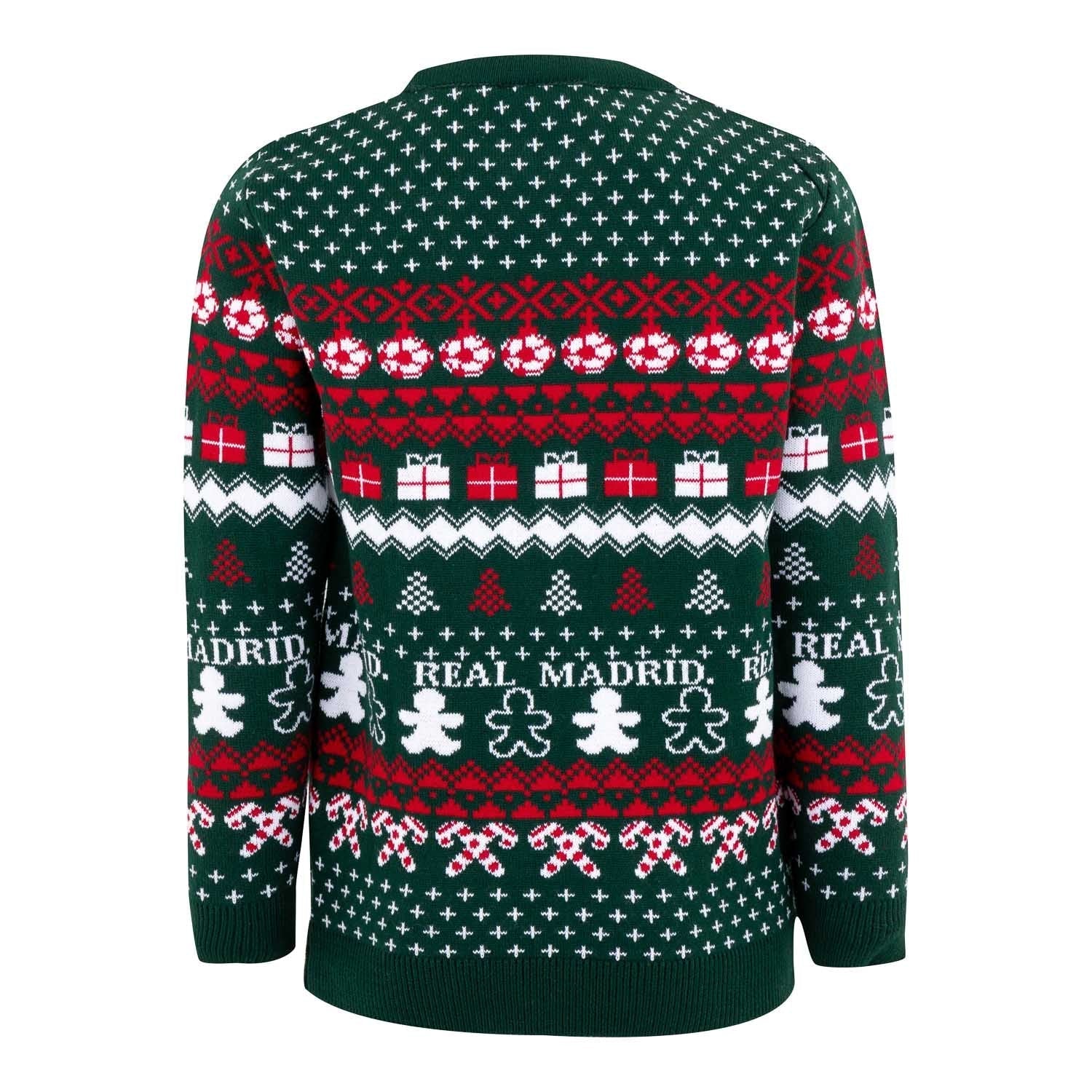 Kids Christmas Sweater Crest Green/Multicolor