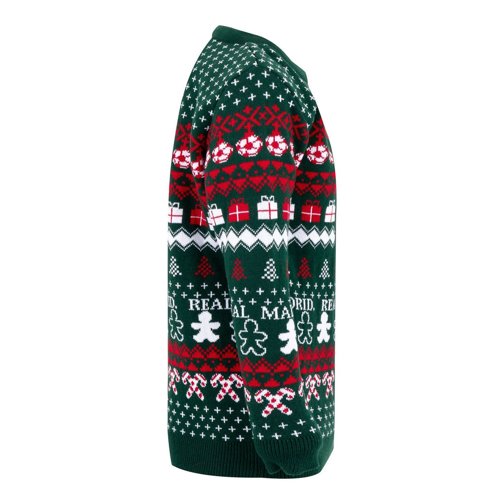 Kids Christmas Sweater Crest Green/Multicolor