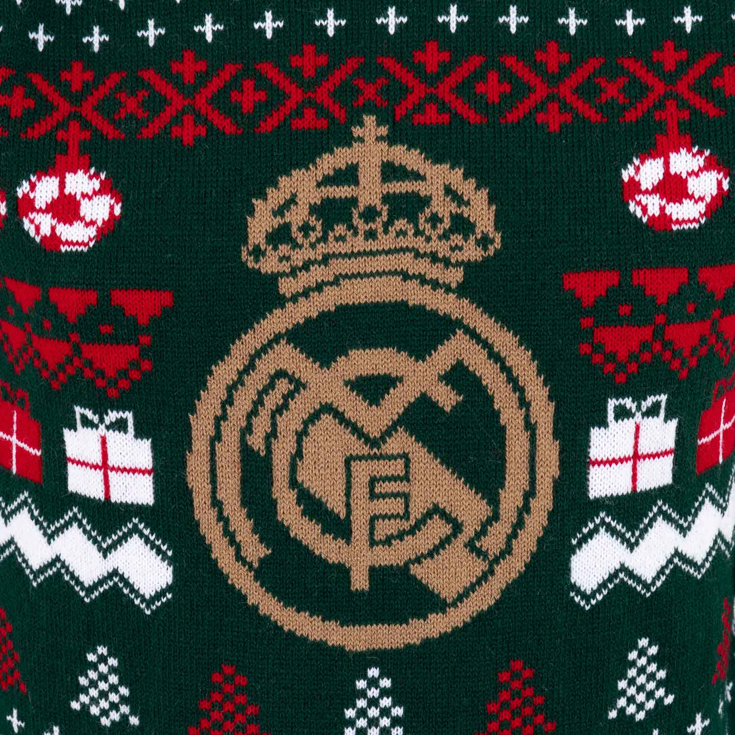 Kids Christmas Sweater Crest Green/Multicolor