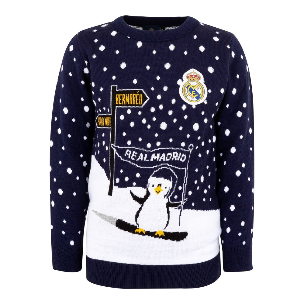Kids Christmas Sweater Ski Penguin