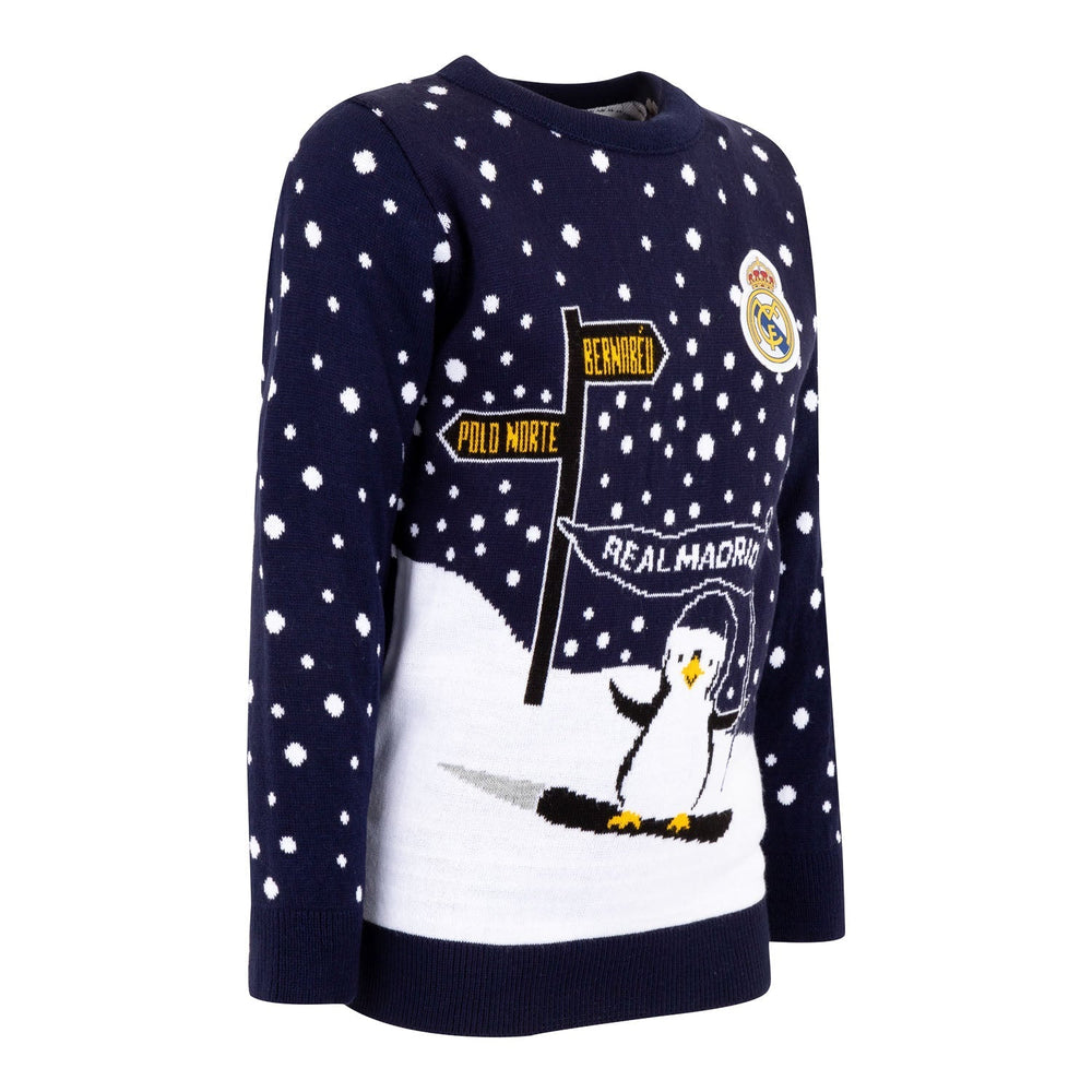 Kids Christmas Sweater Ski Penguin