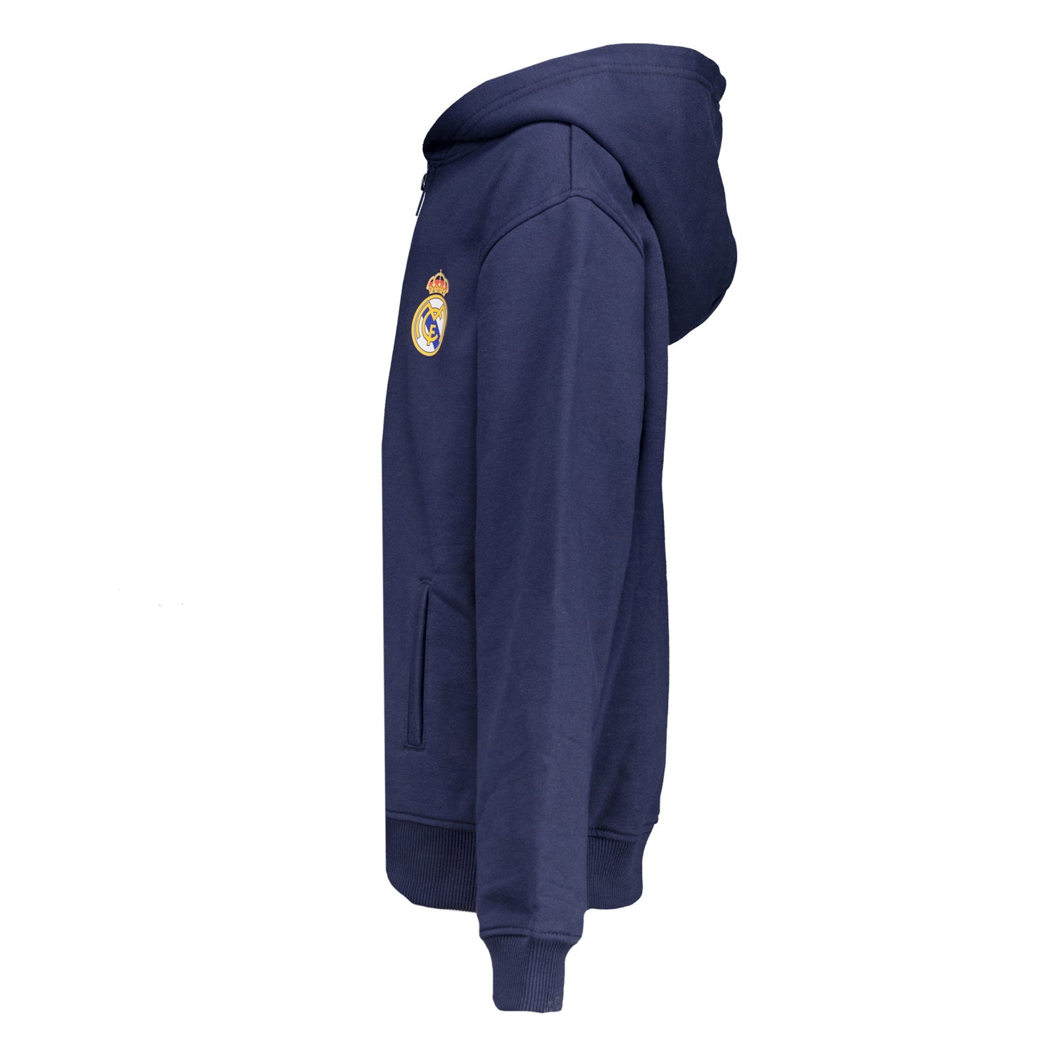 Kids ECO Essentials Real Madrid Color Crest Zip Hoodie Navy