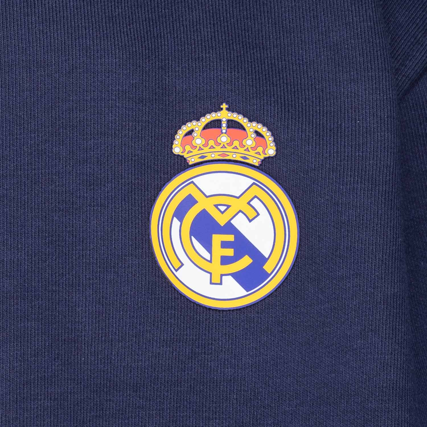 Kids ECO Essentials Real Madrid Color Crest Zip Hoodie Navy
