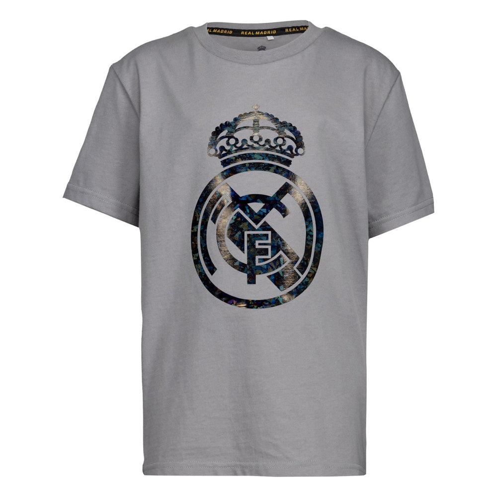 Kids Kids on Tour Real Madrid Black Out Geo Foil Crest T Shirt