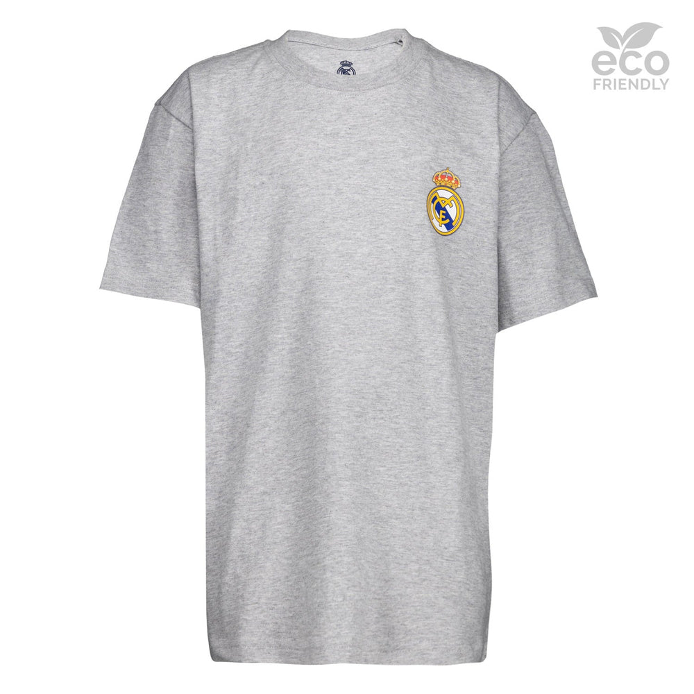 Kids ECO Essentials Real Madrid Color Crest T-Shirt Light Grey