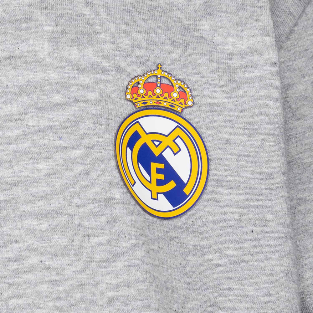 Kids ECO Essentials Real Madrid Color Crest T-Shirt Light Grey