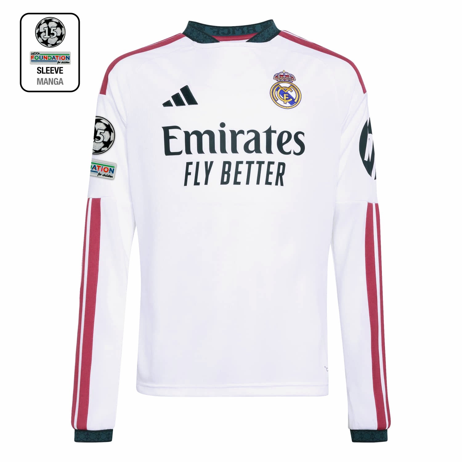 Youth Home Long Sleeve Jersey 26/27 White