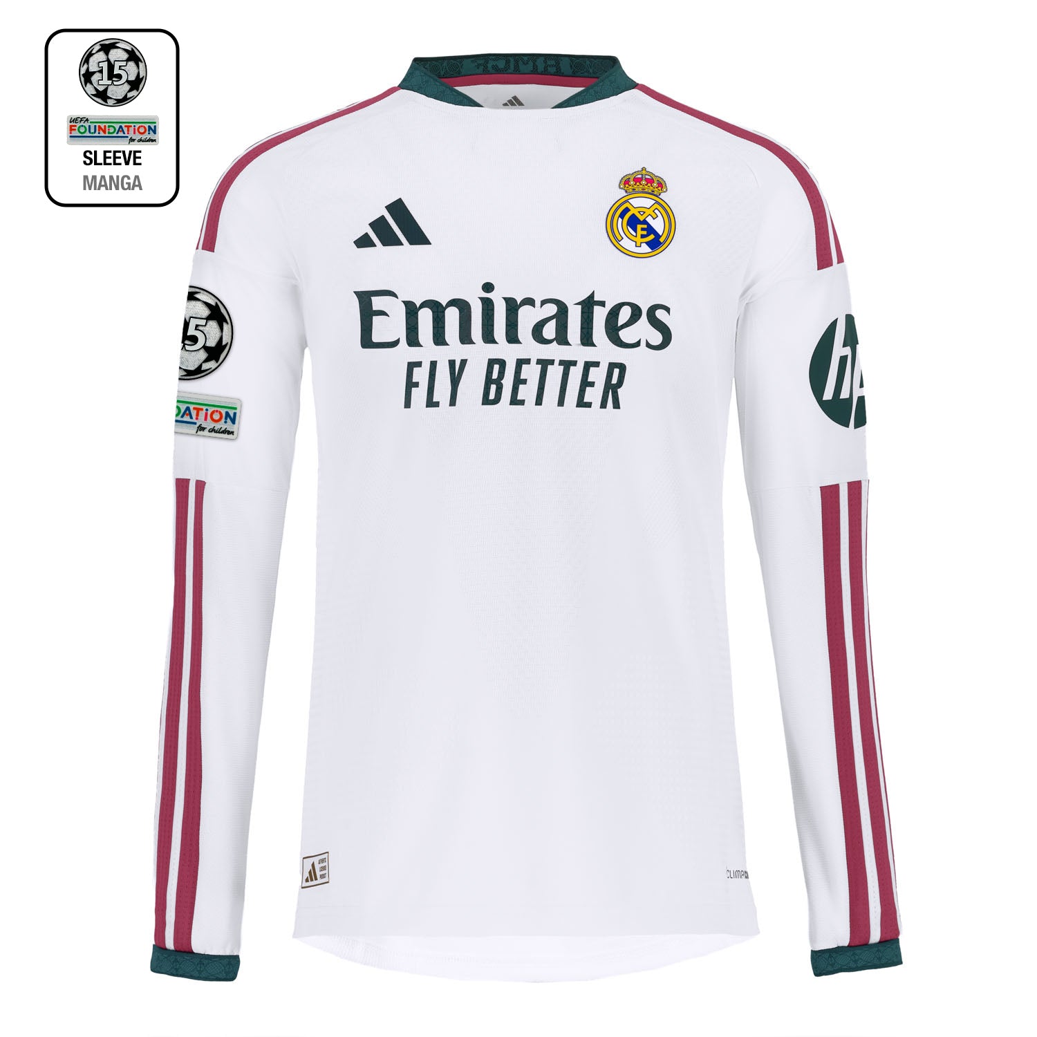 Camiseta Authentic Niño Manga Larga Primera Equipación Blanca 26/27
