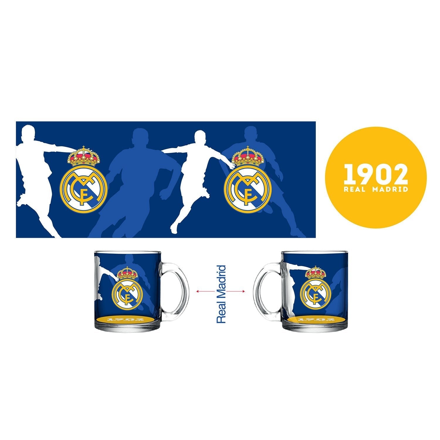 Real Madrid Blue Glass Mug