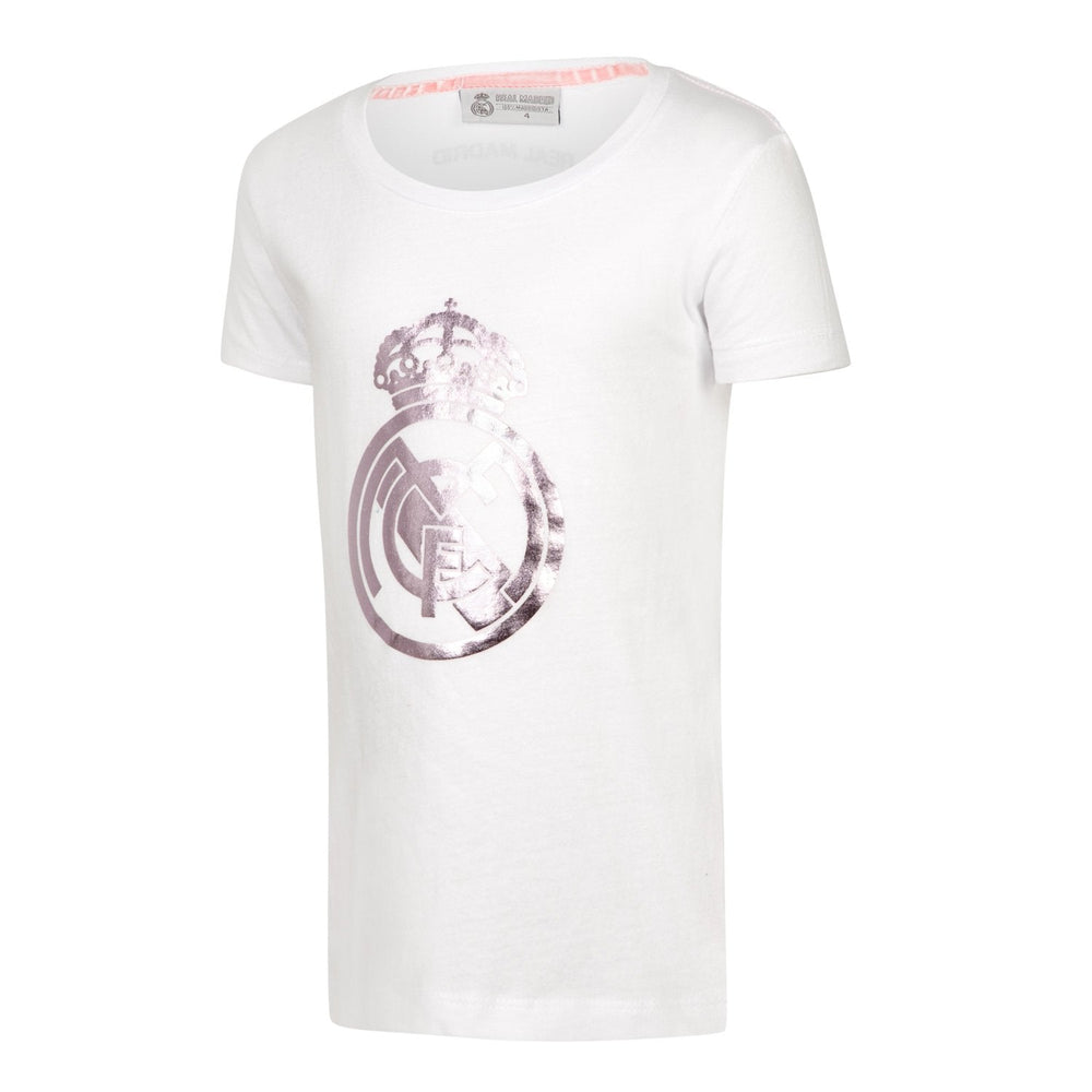Real Madrid Infant Crest T-Shirt White/Silver