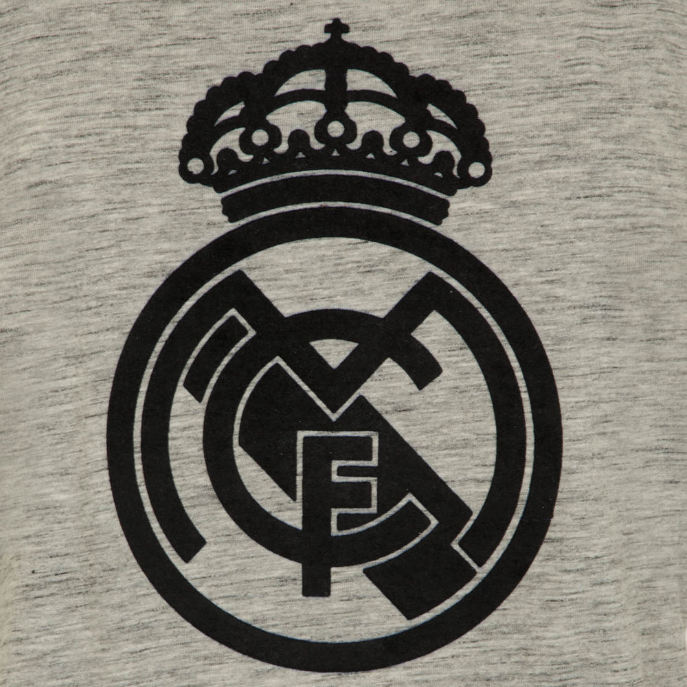 Real Madrid Womens Crest T-Shirt Blended Grey/Black
