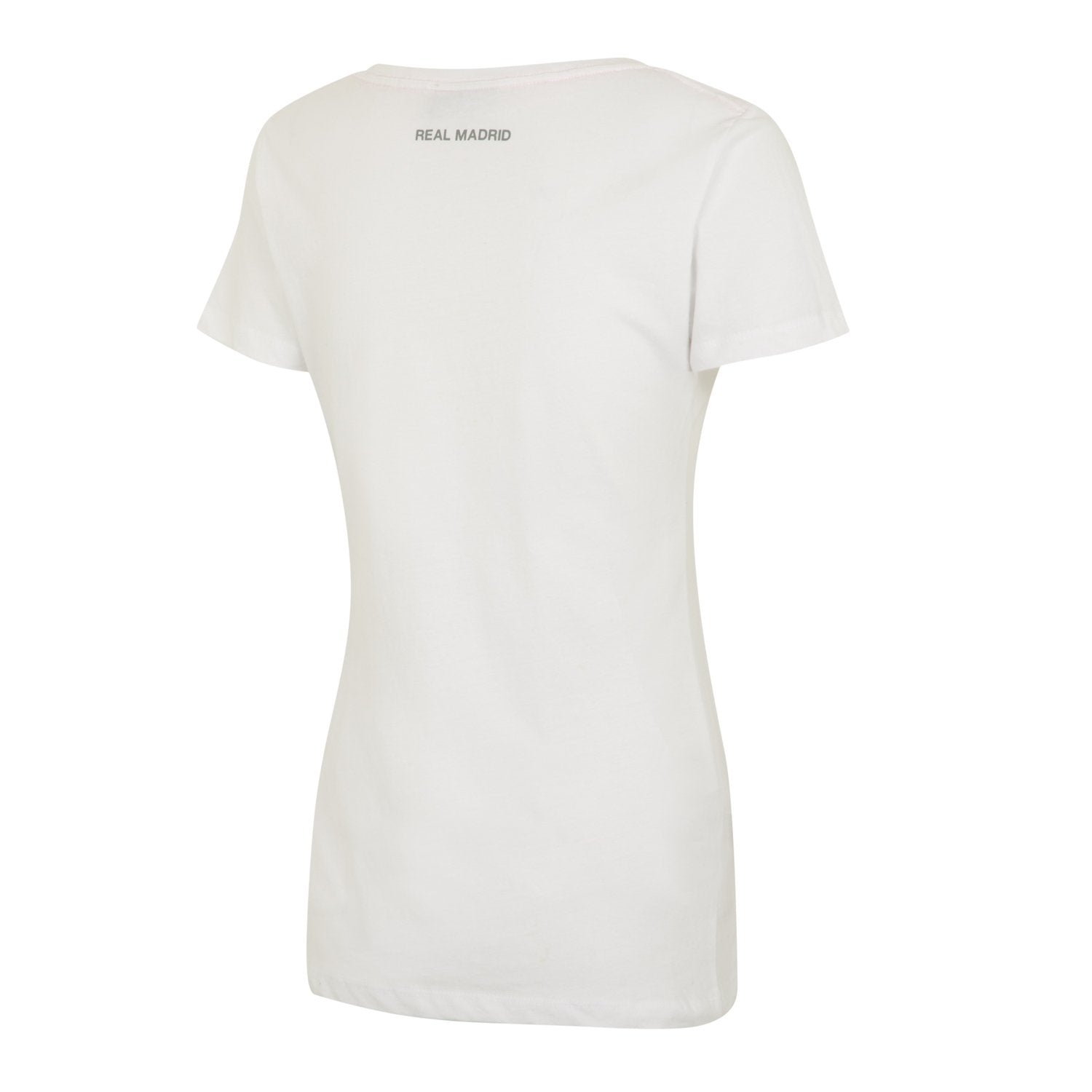 Real Madrid Womens Crest T-Shirt White/Grey