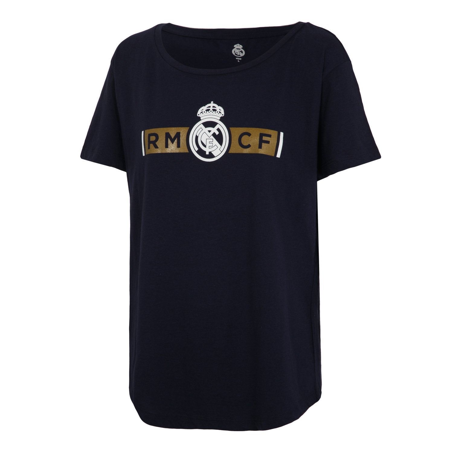 Real Madrid Womens Graphic T-Shirt Navy/Gold