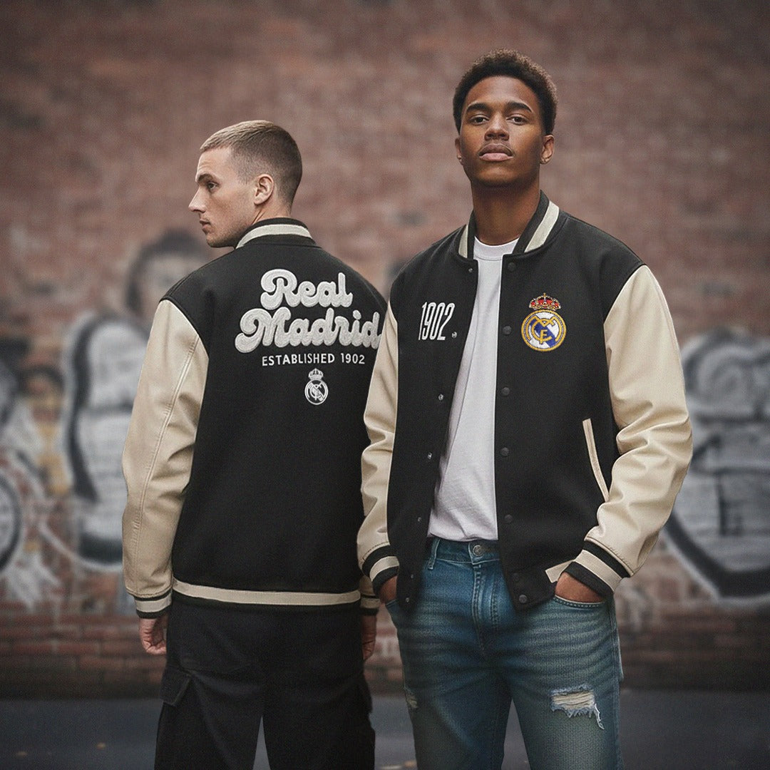 Mens Collegiate Jacket Grey/White – Official Real Madrid Store