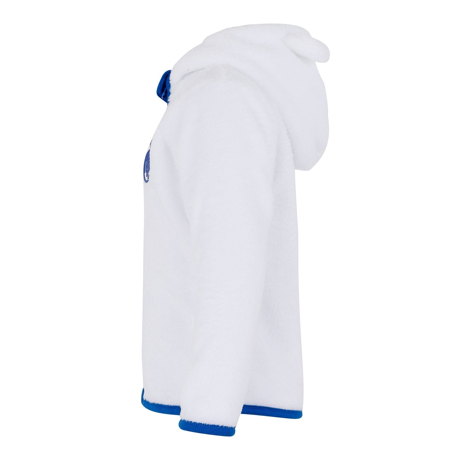 Infant Teddy Zip Hood White/Blue