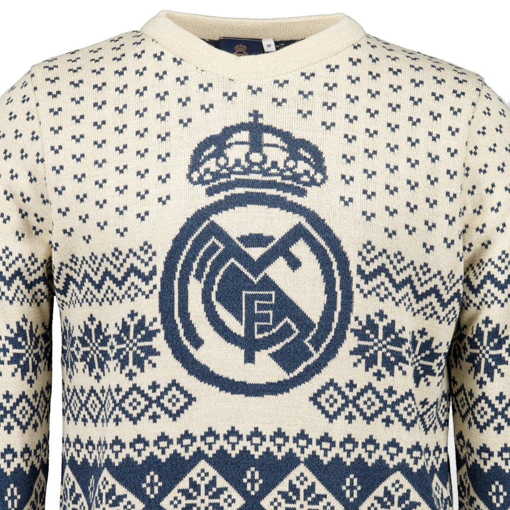 Mens Christmas Sweater Crest Stone